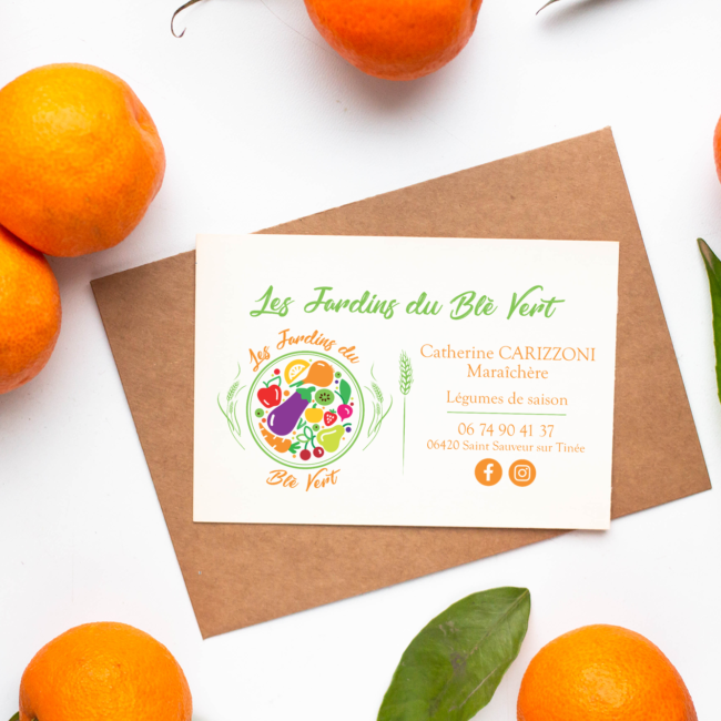 carte de visite jardin du blé vert